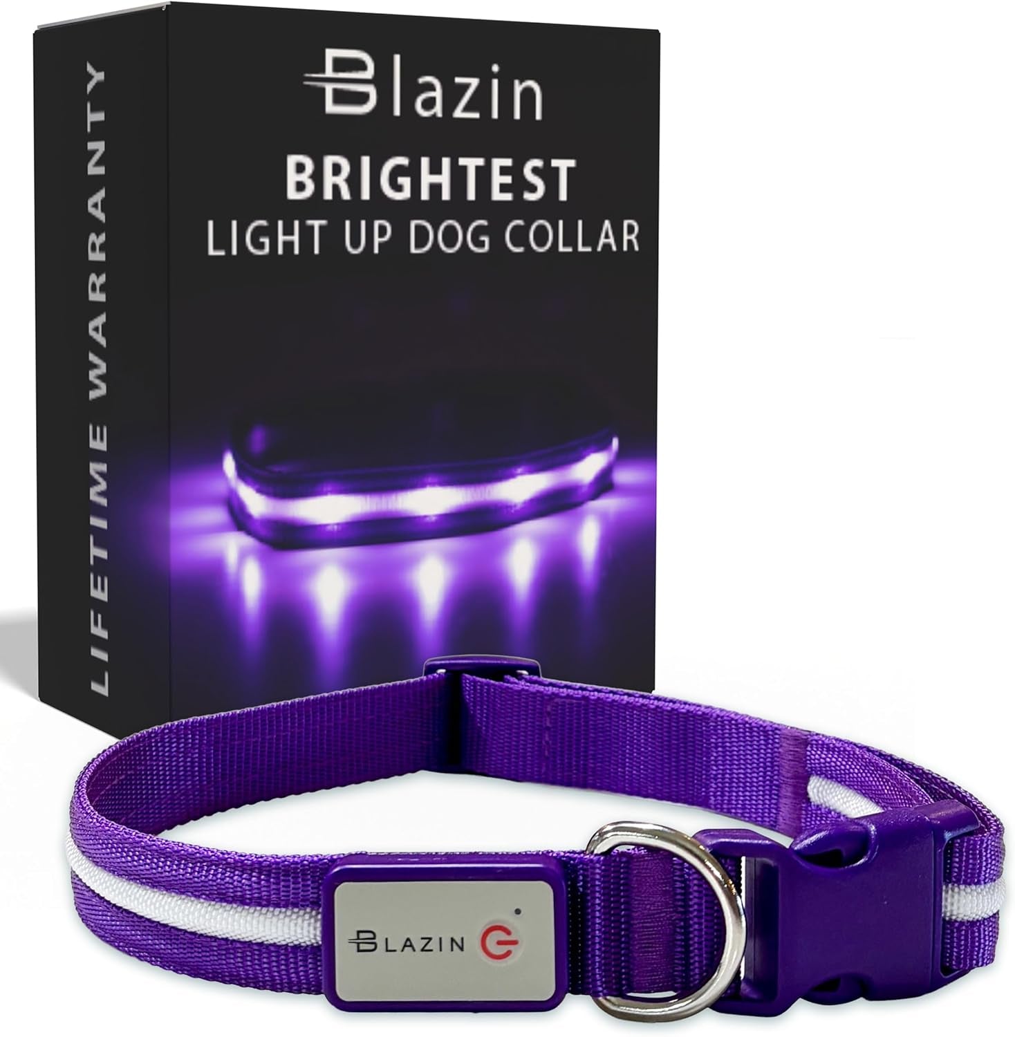 ' Safety LED Dog Collar – USB Rechargeable with Water Resistant Flashing Light